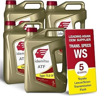 Idemitsu ATF Type TLS-LV (WS) Automatic Transmission Fluid for Toyota/Lexus/Scion – 5 Quart, Case of 4 | Engineered for Optimal Fuel Economy and Enhanced Protection | Part Number: 30040096-75000C020