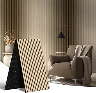 AKK-Star Acoustic Wood Slat Wall Panels Folded 1 Pack - 94.4" X 23.6 "X 0.7", Folds to 2X 47.2" X 23.6" X 0.7" 15.5ft² WPC Soundproof 3D Wall Paneling for Home Decor Noise Reduction(13# Classic Oak)