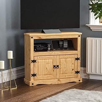 TBC Corona TV Cabinet, Solid Pine Wood, 70 x 77.5 x 40 cm