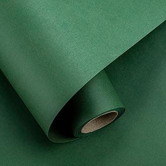 MIMUTI Green Kraft Wrapping Paper - Solid Color Wrapping Paper Perfect for DIY Making, Wedding, Birthday, Christmas, Kids Art Craft Projects - 17 Inches x 33 Feet