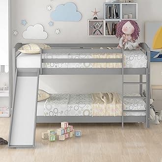 LTGB Bunk Bed for Kids, Single Bunk Bed with Convertible Slide and Ladder, Ideal for Any Room, Gray - 198 x 219.5 x 118.5 cm【UK Fast Shippment】