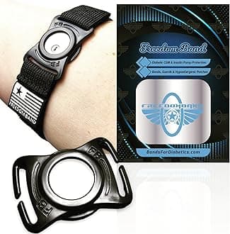 Freedom Band 4-18" Armband for Freestyle Libre 3 : Flexible CGM Protection Sensor Cover Arm & Leg (4-18" Black)