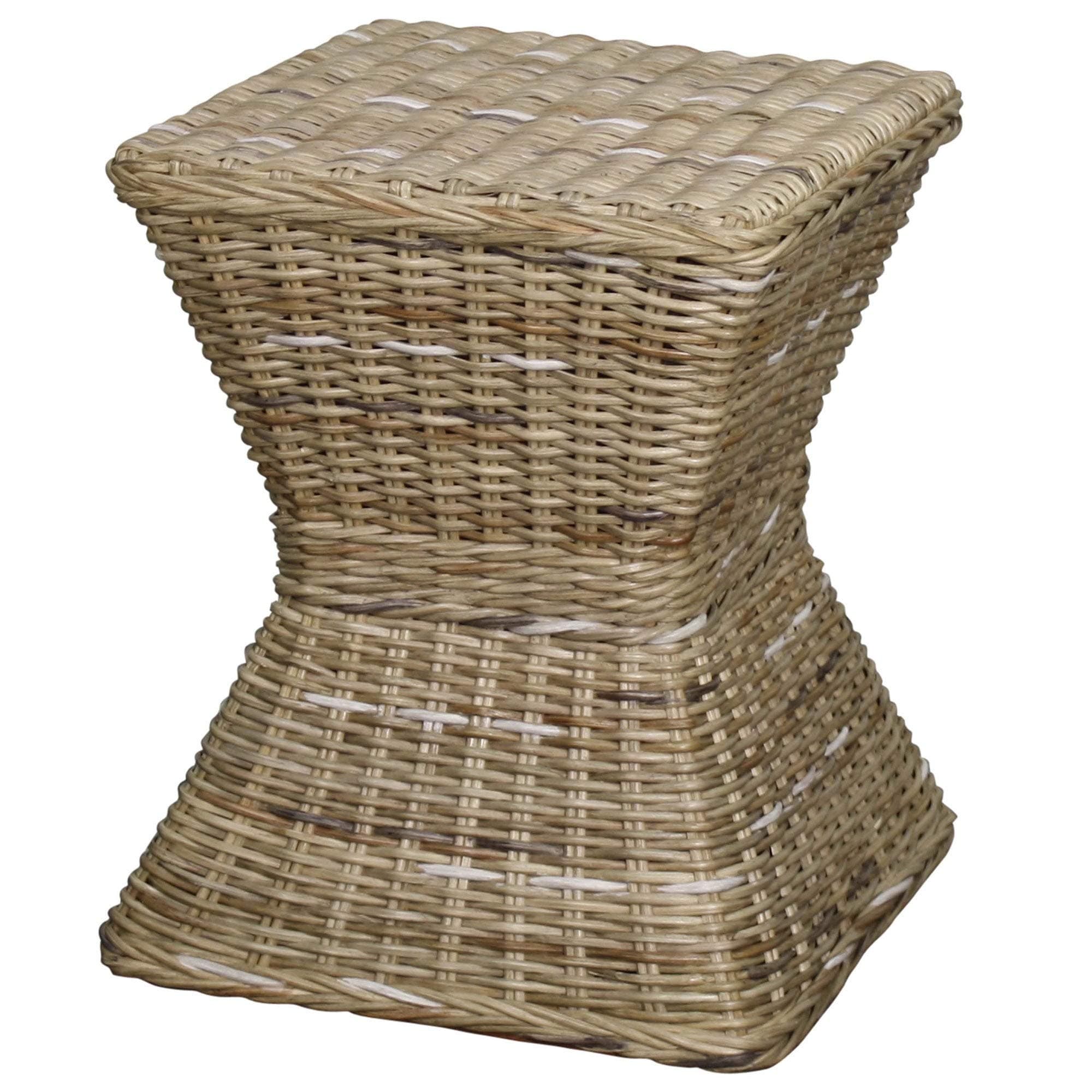 Keoni Square Rattan Accent Stool Table