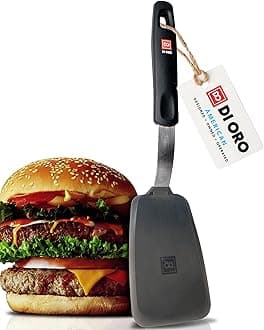DI ORO® Spatulas for Cooking - Silicone Spatulas for Cooking Heat-Resistant up to 315° - Fish Slice for Non Stick Pans BPA Free - Flexible & Sturdy Wide Kitchen Turner Spatula for Pancakes & Eggs