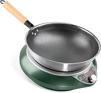 Abangdun 1700W/ 120V Induction Wok Cooktop Concave Induction Cooker Wok Burnerr