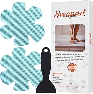 Bathtub Stickers Non-Slip, 24PCS Safety Shower Treads Adhesive Appliques with Premium Scrape (Blue)