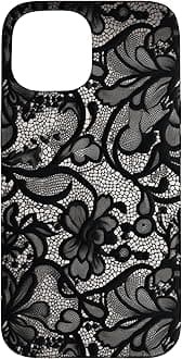 Black Lace Vintage Pattern Case for iPhone 15