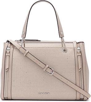 Calvin Klein Reyna Novelty Satchel, Caramel Combo, One Size