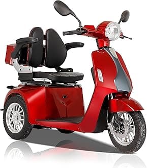 Heavy Duty 3 Wheel Mobility Scooters for Seniors & Adults 500lbs Capacity - Electric Powered Wheelchair Device - 800W All Terrain Fast Mobility Scooter for Outdoor w/Long Range Battery Romote Key