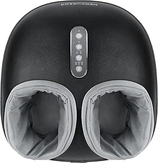 Medcursor Foot Massager Machine with Heat Function, Deep Kneading Massager, Multi-Level Settings & Adjustable Intensity for Home or Office Use (Black)