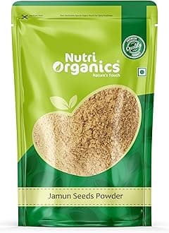 NutriOrganics Jamun Seed Powder-200 Grams|Natural|No Added Preservatives|Naaval Pazham Vitaippu Maavu|Syzygium Cumini|Help To Regulate Blood Sugar Levels