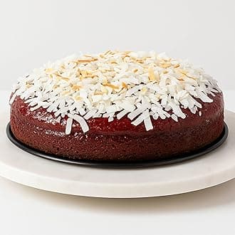 ANDY ANAND CHOCOLATIER Luxurious Sugar-Free 9" Raspberry Chocolate Truffle Coconut Cake, Handcrafted for Creamy Perfection, Ideal Gift - 2.8 lbs