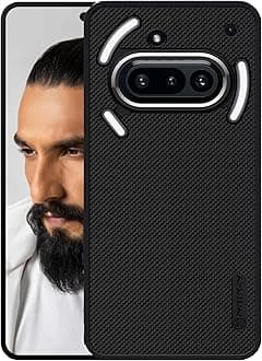 FabeKee Back Cover Case Compatible for Nothing Phone 3A 5G (Textured Grip Design | Camera Protetion | Slim and Light Weight | Soft Touch and Feel | Black)