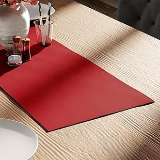 Encasa XO Table Runner 13x36 in Long | Cotton Canvas Fabric | Deep Red Solid Color | Machine Washable & Durable