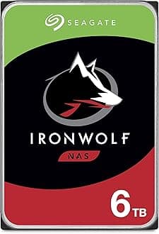 Seagate IronWolf 6TB NAS Internal HDD – CMR 3.5 Inch SATA 6Gb/s 5400 RPM 256MB Cache for RAID Network Attached Storage (ST6000VNZ01/001)