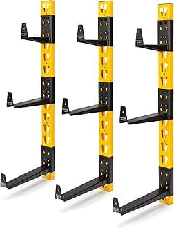 DEWALT DXSTACLR - 3PC WALL MOUNT CANTILEVER RACK, yellow