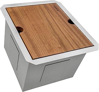 Ruvati 13 inch Workstation Bar Prep Sink with Cover Undermount 16 Gauge Stainless Steel Single Bowl - RVH8316