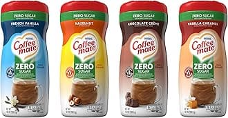 Zero Sugar Flavored Creamer 4 Pack Variety Pack (10.2 oz bottles) – Vanilla Caramel, Hazelnut, French Vanilla, Chocolate Crème