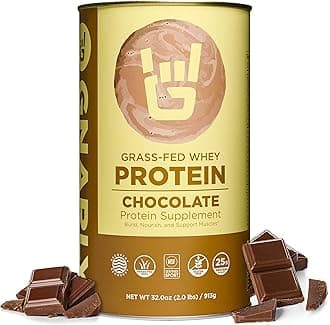 Gnarly Nutrition Chocolate Protein Powder – NSF Sport Certified – 25g Protein, Muscle Repair – Grass Fed Whey Powder, Smooth Taste – Chocolate, 32 oz