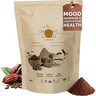 Organic Cacao/Cocoa Powder 500g | Pure & Unsweetened | Mood Enhancer & Cardiovascular Health | Natural Source of Magnesium | Perfect for Smoothies, Baking & Hot Chocolate | Non-Alkalised, Vegan