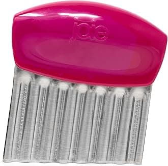 Crinkle Cutter Knife, Wavy Slicer for Potatoes, Vegetables and Fruits, Great for Kids First Cutting Tool, Fun Kitchen Gadget, Stainless Steel, BPA-Free, Colors May Vary