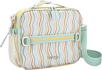 Kids Lunch Bag (Whimsy & Wonder Collection) - Durable, Double-Insulated Lunch Bag for Kids 3+; Holds Lunch Box/Water Bottle/Snacks; Water-Resistant Fabric & Zip Pockets (Wavy)