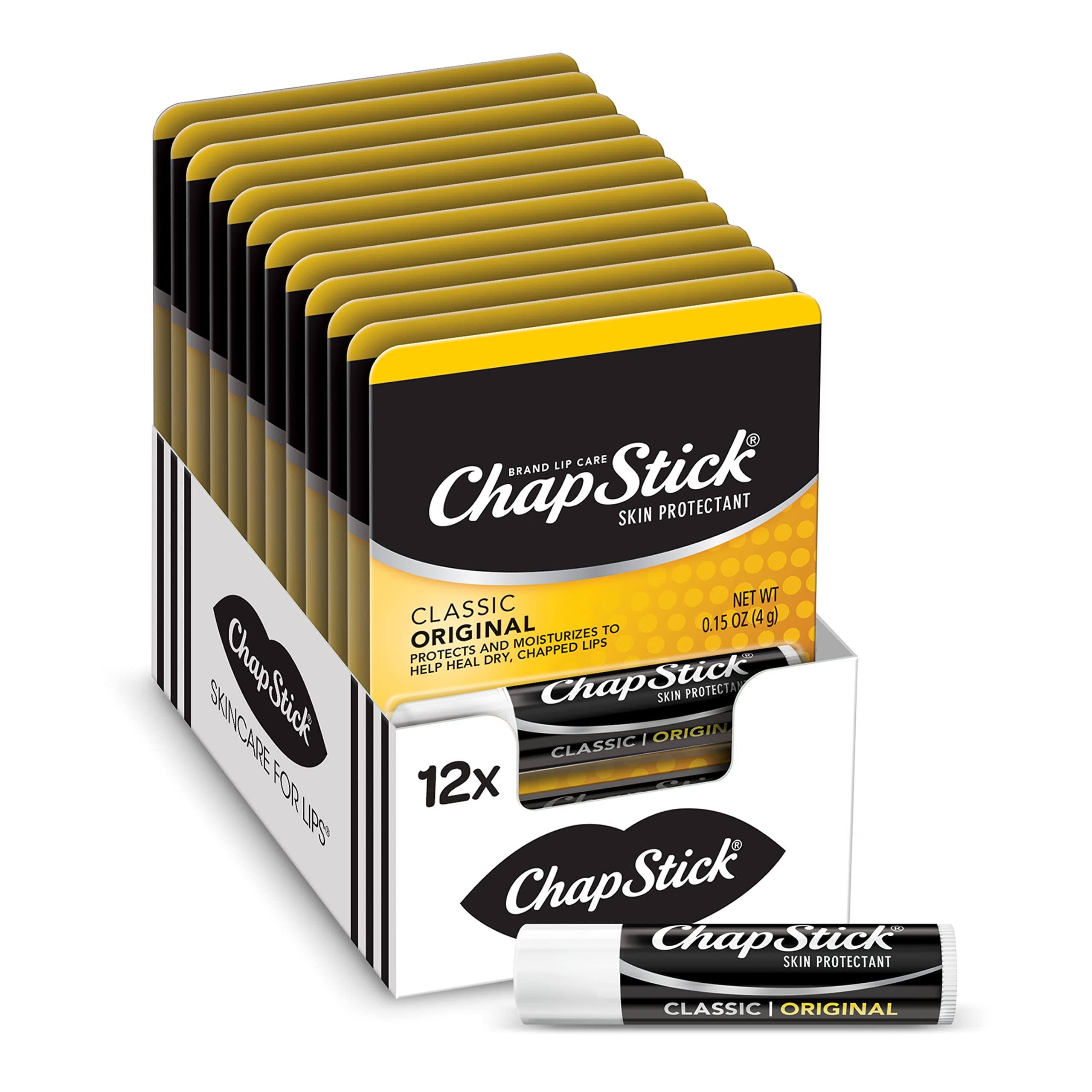 ChapStick Lip Balm, Classic Original 12-Pack