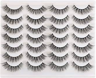 Newcally Lashes False Eyelashes Cat Eyes Wispy Natural Faux Mink Lashes 14 Pairs Pack Light Volume Short Fake Eye Lashes Multipack