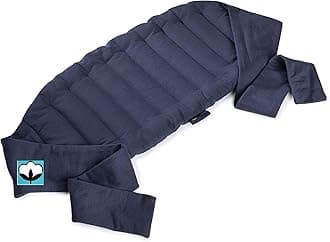 SunnyBayMicrowave Heating Pad, Microwavable Moist Hot or Cool Bean Bag Wrap for Neck, Shoulder, Knee, or Back Pain with Fastening Straps, 2.8 Lbs, 10x19, Cotton