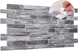 3D Wall Panels Self Adhesive - 10 Sheets Covering 4.61 sqm | 49.6 sqf - PVC Wall Cladding Panels | Stone Cladding Effect | Easy Peel & Stick | Natural Grey Rock Stone Design