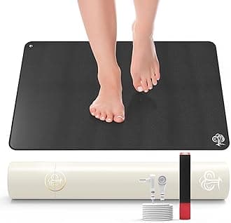 Grounding Mat for Desk to Improve Sleep, Pain Relief, Inflammation, Balanced Energy, 16 x 24 inch 3MM Thickened Earthing Mat Grounding Pad for Feet, Working, Yoga, Enjoy The Grounding Effect at Home