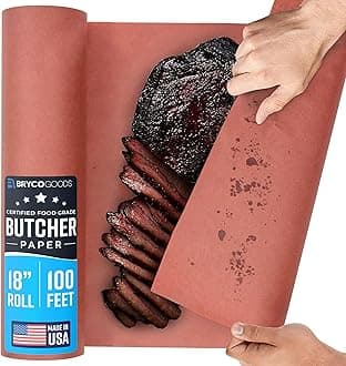 Bryco Goods Pink Kraft Butcher Paper Roll - 18 Inch x 100 Feet (1200 Inch) - Food Grade Peach Wrapping Paper for Smoking Meat of all Varieties Ð Unbleached, Unwaxed and Uncoated - Made in USA