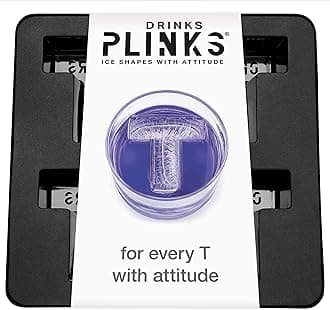 DRINKSPLINKS Silicone Ice Cube Mold Tray - Custom Letter T. Personalized Monogram Big Ice Cube Molds for Whiskey, Bourbon, Cocktails, and Customized Gifts with Initials. Alphabet Mold for Every Name.