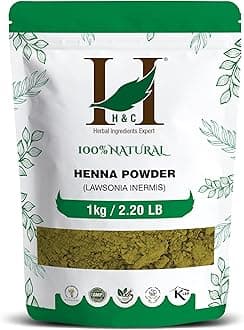 H&C Herbal Ingredients Expert Natural Henna Powder for Hair Coloring & Care - Herbal Mehndi Hair Dye, Long Lasting Color & Shine, Conditions Scalp and Soften Hair, Chemical Free & No Added Color, No Ammonia - 1 kg (2.2 lb)