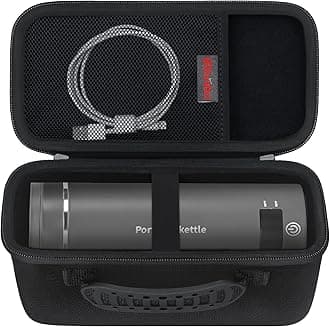 Elonbo Portable Mini Tea Coffee Kettle Travel Case, Travel Electric Kettle Carrying Case for Touxila/QRAGJBM/Sekaer/Nicewell/LINGYOKY/RAFYAOO/Yoshime Water Heater Water Boiler Storage Holder, Black