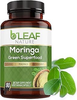 Organic Moringa Capsules 1000mg, 90 Count – Moringa Capsules with Organic Oleifera Powder for Immune Support, Energy & Balance – Vegan, Non-GMO Supplements for Daily Wellness