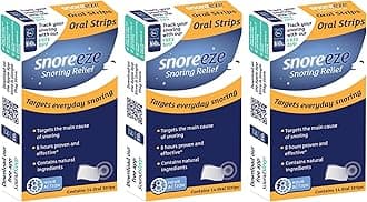 Anti-Snoring Oral Strips - Effective Snoring Aids for Men & Women - Fast Acting Snore Stopper to Use with Mobile App - Triple Pack - 42 Strips