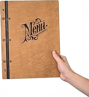 Inko Horeca - Wooden Menu Holder – 11.8 x 9 Inches – Hard Folding Menu Cover for Restaurants, Cafes, and Bars (Oak)