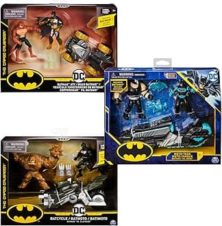 – BATMAN Batcycle Vehicle with Exclusive BATMAN and CLAYFACE 4-Inch Action Figures (Styles Vary)