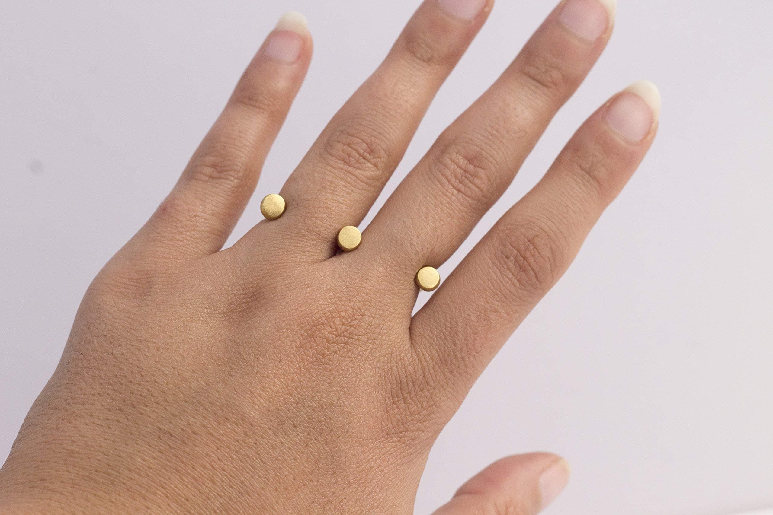 Gold Knuckle Duster Ring, Double ring, two finger ring, Double finger ring, Multi Ring, Open ring, Modern open front ring, Boho ring