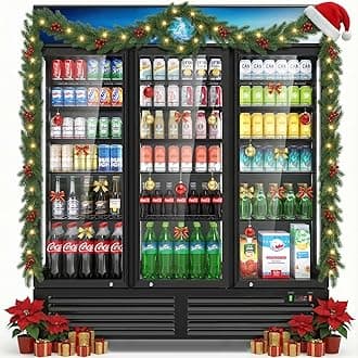 56 Cu Ft Commercial Display Fridge for Beverage,3 Glass Door Upright Refrigerator Merchandiser with Front LED Light,Large Freestanding Compact Slim Business Cooler for Shop,Restaurant,Apartment