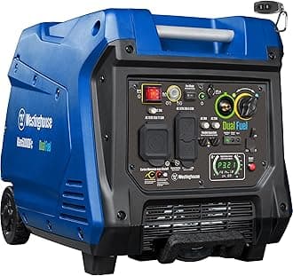 5000 Peak Watt Super Quiet Dual Fuel Portable Inverter Generator, Remote Electric Start, Gas & Propane Powered, RV Ready, CO Sensor, Parallel Capable