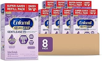 EnfamilNeuroPro Gentlease Baby Formula, Brain Building DHA, HuMO6 Immune Blend, Designed to Reduce Fussiness, Crying, Gas & Spit-up in 24 Hrs, Infant Formula Powder, Baby Milk, 35.2 Oz, Pack of 8