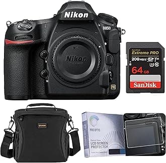 - D850 DSLR Camera, with 64GB Memory Card, Slinger Shoulder Bag, Screen Protector, Nikon 1 Year Warranty