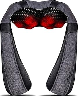 Mirakel Shiatsu Neck & Back Massager with Heat - Deep Tissue Neck, Back & Shoulder Pain Relief - Ergonomic Design Shoulder Massager, Electric Kneading Whole Body Massage Pillow Gifts for Women, Men