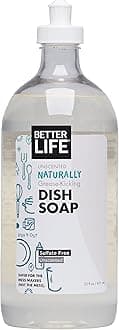 Better Life Sulfate Free Dish Soap, Tough on Grease & Gentle on Hands, Unscented, 22 Ounces, 2406H