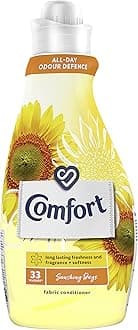 Comfort Sunshiny Days All-Day Odour Defence for Your Clothes Fabric Conditioner for Long Lasting Freshness and Fragrance + Softness 33 Wash 1.16 L (Pack of 6)