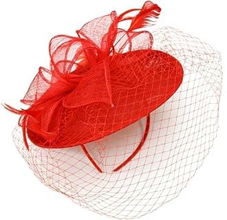 CapriliteCaprilite Saucer Sinamay Headband Fascinator Wedding Ascot Hat Hatinator Birdcage Veil