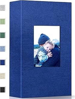 Popotop Photo Album 4x6-100 Photos Photo Books with 100 Vertical Pockets,Linen Cover Albums for Family Wedding Anniversary Baby Vacation Pictures