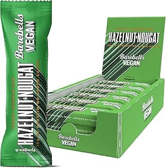 Barebells Vegan Protein Bar, 12 x 55 g Bar (Hazelnut Nougat)